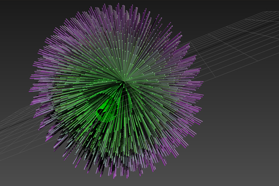 Preliminary Model of Multi-Coloured Fur Sphere